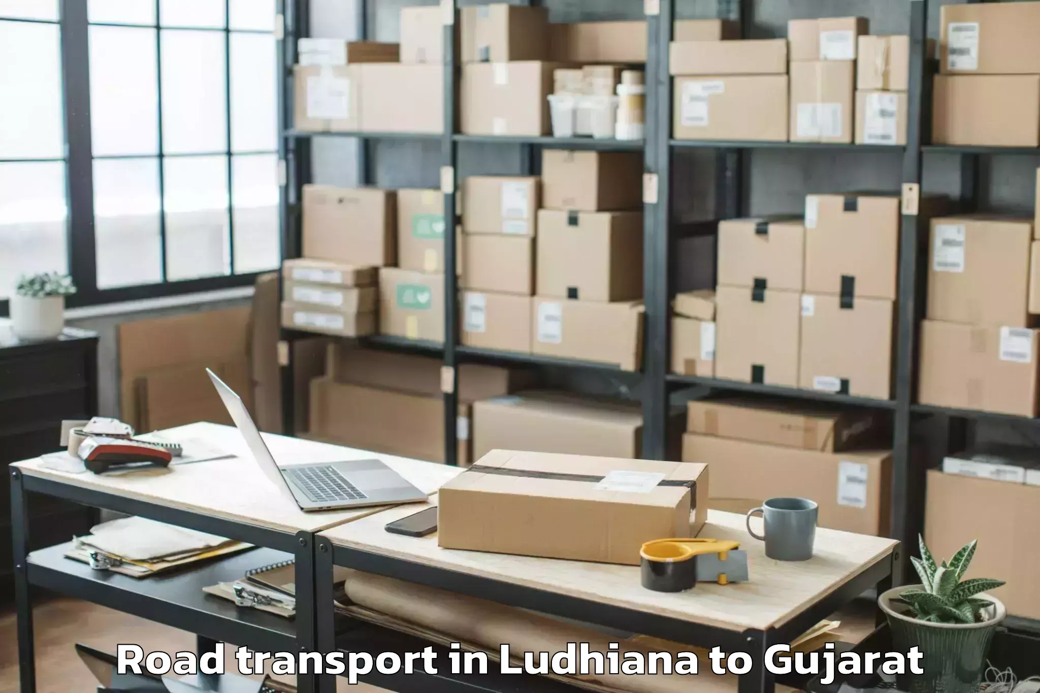 Get Ludhiana to Sardarkrushinagar Dantiwada Ag Road Transport